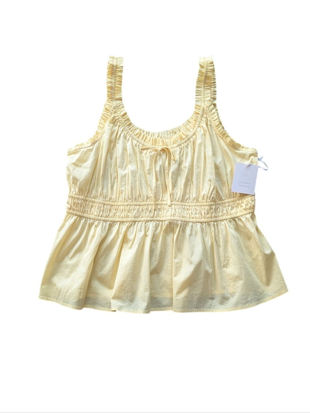 LC Lauren Conrad Shirred Babydoll Tank Top NWT - Picture 2 of 12